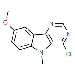 ChemSpider 2D Image | 4-chloro-8-methoxy-5-methylpyrimido[5,4-b]indole | C12H10ClN3O