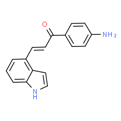 ChemSpider 2D Image | 1-(4-Aminophenyl)-3-(1H-indol-4-yl)prop-2-en-1-one | C17H14N2O