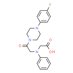 ChemSpider 2D Image | Glycine, N-[2-[4-(4-fluorophenyl)-1-piperazinyl]-2-oxoethyl]-N-phenyl- | C20H22FN3O3