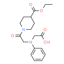 ChemSpider 2D Image | ({2-[4-(ETHOXYCARBONYL)PIPERIDIN-1-YL]-2-OXOETHYL}(PHENYL)AMINO)ACETIC ACID | C18H24N2O5