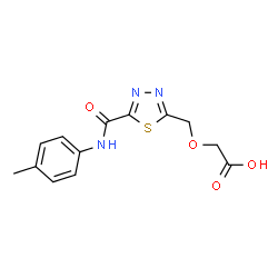 ChemSpider 2D Image | ({5-[(4-Methylphenyl)carbamoyl]-1,3,4-thiadiazol-2-yl}methoxy)acetic acid | C13H13N3O4S