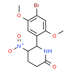 ChemSpider 2D Image | 6-(4-Bromo-2,5-dimethoxyphenyl)-5-nitro-2-piperidinone | C13H15BrN2O5