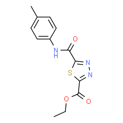ChemSpider 2D Image | Ethyl 5-[(4-methylphenyl)carbamoyl]-1,3,4-thiadiazole-2-carboxylate | C13H13N3O3S