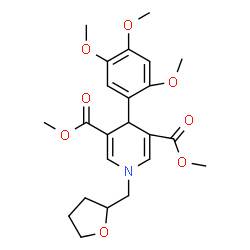 ChemSpider 2D Image | Dimethyl 1-(tetrahydro-2-furanylmethyl)-4-(2,4,5-trimethoxyphenyl)-1,4-dihydro-3,5-pyridinedicarboxylate | C23H29NO8