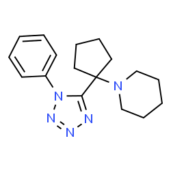 ChemSpider 2D Image | 1-[1-(1-Phenyl-1H-tetrazol-5-yl)cyclopentyl]piperidine | C17H23N5