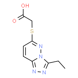 ChemSpider 2D Image | [(3-Ethyl[1,2,4]triazolo[4,3-b]pyridazin-6-yl)sulfanyl]acetic acid | C9H10N4O2S