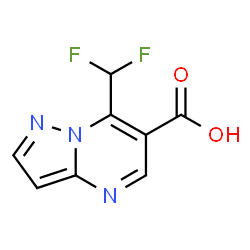 ChemSpider 2D Image | 7-(Difluoromethyl)pyrazolo[1,5-a]pyrimidine-6-carboxylic acid | C8H5F2N3O2