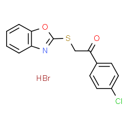 ChemSpider 2D Image | 2-(1,3-Benzoxazol-2-ylsulfanyl)-1-(4-chlorophenyl)ethanone hydrobromide (1:1) | C15H11BrClNO2S