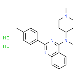 ChemSpider 2D Image | N-Methyl-2-(4-methylphenyl)-N-(1-methyl-4-piperidinyl)-4-quinazolinamine dihydrochloride | C22H28Cl2N4