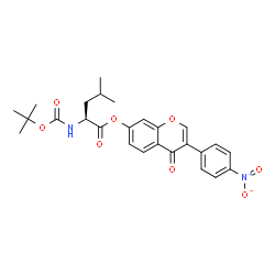 ChemSpider 2D Image | 3-(4-Nitrophenyl)-4-oxo-4H-chromen-7-yl N-{[(2-methyl-2-propanyl)oxy]carbonyl}-L-leucinate | C26H28N2O8