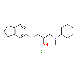 ChemSpider 2D Image | 1-[Cyclohexyl(methyl)amino]-3-(2,3-dihydro-1H-inden-5-yloxy)-2-propanol hydrochloride (1:1) | C19H30ClNO2