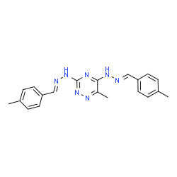 ChemSpider 2D Image | 6-Methyl-3,5-bis[(2E)-2-(4-methylbenzylidene)hydrazino]-1,2,4-triazine | C20H21N7