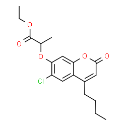 ChemSpider 2D Image | Ethyl 2-[(4-butyl-6-chloro-2-oxo-2H-chromen-7-yl)oxy]propanoate | C18H21ClO5
