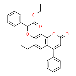 ChemSpider 2D Image | Ethyl [(6-ethyl-2-oxo-4-phenyl-2H-chromen-7-yl)oxy](phenyl)acetate | C27H24O5
