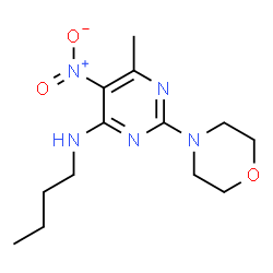 ChemSpider 2D Image | N-Butyl-6-methyl-2-(4-morpholinyl)-5-nitro-4-pyrimidinamine | C13H21N5O3