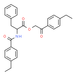 ChemSpider 2D Image | 2-(4-Ethylphenyl)-2-oxoethyl N-(4-ethylbenzoyl)phenylalaninate | C28H29NO4