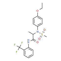 ChemSpider 2D Image | N~2~-(4-Ethoxyphenyl)-N~2~-(methylsulfonyl)-N-[2-(trifluoromethyl)phenyl]alaninamide | C19H21F3N2O4S