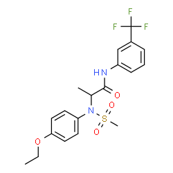 ChemSpider 2D Image | N~2~-(4-Ethoxyphenyl)-N~2~-(methylsulfonyl)-N-[3-(trifluoromethyl)phenyl]alaninamide | C19H21F3N2O4S