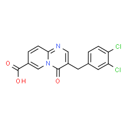 ChemSpider 2D Image | 3-(3,4-Dichlorobenzyl)-4-oxo-4H-pyrido[1,2-a]pyrimidine-7-carboxylic acid | C16H10Cl2N2O3