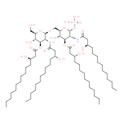 ChemSpider 2D Image | 2,3,2',3'-tetrakis(3-hydroxytetradecanoyl)-alpha-D-glucosaminyl-1,6-beta-D-glucosamine 1-phosphate | C68H129N2O20P