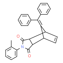 ChemSpider 2D Image | 10-(Diphenylmethylene)-4-(2-methylphenyl)-4-azatricyclo[5.2.1.0~2,6~]dec-8-ene-3,5-dione | C29H23NO2