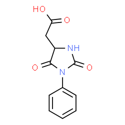 ChemSpider 2D Image | (2,5-Dioxo-1-phenyl-4-imidazolidinyl)acetic acid | C11H10N2O4