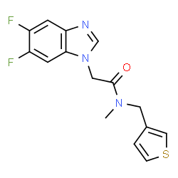 ChemSpider 2D Image | 2-(5,6-Difluoro-1H-benzimidazol-1-yl)-N-methyl-N-(3-thienylmethyl)acetamide | C15H13F2N3OS