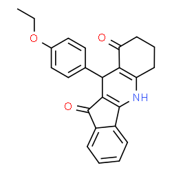 ChemSpider 2D Image | 10-(4-Ethoxyphenyl)-6,7,8,10-tetrahydro-5H-indeno[1,2-b]quinoline-9,11-dione | C24H21NO3