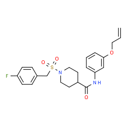 ChemSpider 2D Image | N-[3-(Allyloxy)phenyl]-1-[(4-fluorobenzyl)sulfonyl]-4-piperidinecarboxamide | C22H25FN2O4S