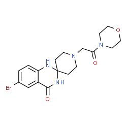 ChemSpider 2D Image | 6'-Bromo-1-[2-(4-morpholinyl)-2-oxoethyl]-1'H-spiro[piperidine-4,2'-quinazolin]-4'(3'H)-one | C18H23BrN4O3