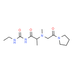 ChemSpider 2D Image | N-(Ethylcarbamoyl)-N~2~-methyl-N~2~-[2-oxo-2-(1-pyrrolidinyl)ethyl]alaninamide | C13H24N4O3