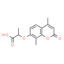 ChemSpider 2D Image | 2-((4,8-dimethyl-2-oxo-2H-chromen-7-yl)oxy)propanoic acid | C14H14O5