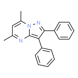 ChemSpider 2D Image | 5,7-Dimethyl-2,3-diphenylpyrazolo[1,5-a]pyrimidine | C20H17N3