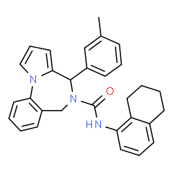ChemSpider 2D Image | 4-(3-Methylphenyl)-N-(5,6,7,8-tetrahydro-1-naphthalenyl)-4H-pyrrolo[1,2-a][1,4]benzodiazepine-5(6H)-carboxamide | C30H29N3O