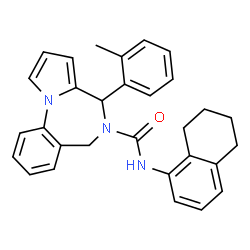 ChemSpider 2D Image | 4-(2-Methylphenyl)-N-(5,6,7,8-tetrahydro-1-naphthalenyl)-4H-pyrrolo[1,2-a][1,4]benzodiazepine-5(6H)-carboxamide | C30H29N3O