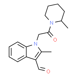 ChemSpider 2D Image | 2-methyl-1-[2-(2-methylpiperidin-1-yl)-2-oxoethyl]indole-3-carbaldehyde | C18H22N2O2