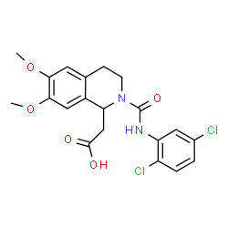 ChemSpider 2D Image | {2-[(2,5-Dichlorophenyl)carbamoyl]-6,7-dimethoxy-1,2,3,4-tetrahydro-1-isoquinolinyl}acetic acid | C20H20Cl2N2O5