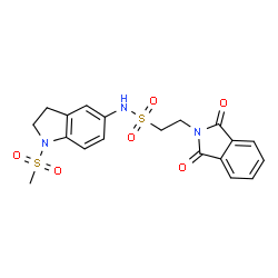 ChemSpider 2D Image | 2-(1,3-Dioxo-1,3-dihydro-2H-isoindol-2-yl)-N-[1-(methylsulfonyl)-2,3-dihydro-1H-indol-5-yl]ethanesulfonamide | C19H19N3O6S2