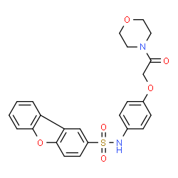 ChemSpider 2D Image | N-{4-[2-(4-Morpholinyl)-2-oxoethoxy]phenyl}dibenzo[b,d]furan-2-sulfonamide | C24H22N2O6S