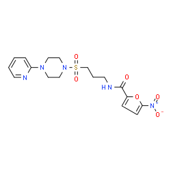 ChemSpider 2D Image | 5-Nitro-N-(3-{[4-(2-pyridinyl)-1-piperazinyl]sulfonyl}propyl)-2-furamide | C17H21N5O6S