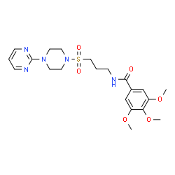 ChemSpider 2D Image | 3,4,5-Trimethoxy-N-(3-{[4-(2-pyrimidinyl)-1-piperazinyl]sulfonyl}propyl)benzamide | C21H29N5O6S