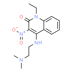 ChemSpider 2D Image | 4-(2-Dimethylamino-ethylamino)-1-ethyl-3-nitro-1H-quinolin-2-one | C15H20N4O3