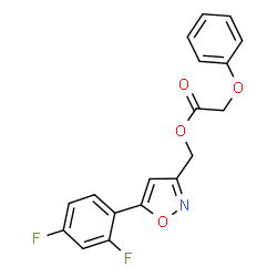 ChemSpider 2D Image | [5-(2,4-Difluorophenyl)-1,2-oxazol-3-yl]methyl phenoxyacetate | C18H13F2NO4