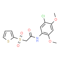 ChemSpider 2D Image | N-(5-Chloro-2,4-dimethoxyphenyl)-2-(2-thienylsulfonyl)acetamide | C14H14ClNO5S2