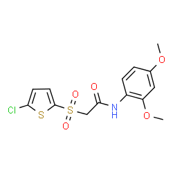 ChemSpider 2D Image | 2-[(5-Chloro-2-thienyl)sulfonyl]-N-(2,4-dimethoxyphenyl)acetamide | C14H14ClNO5S2