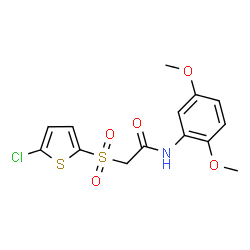 ChemSpider 2D Image | 2-[(5-Chloro-2-thienyl)sulfonyl]-N-(2,5-dimethoxyphenyl)acetamide | C14H14ClNO5S2