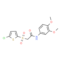 ChemSpider 2D Image | 2-[(5-Chloro-2-thienyl)sulfonyl]-N-(3,4-dimethoxyphenyl)acetamide | C14H14ClNO5S2