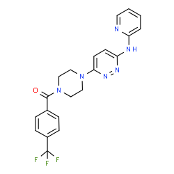 ChemSpider 2D Image | [4-[6-(2-pyridylamino)pyridazin-3-yl]piperazin-1-yl]-[4-(trifluoromethyl)phenyl]methanone | C21H19F3N6O
