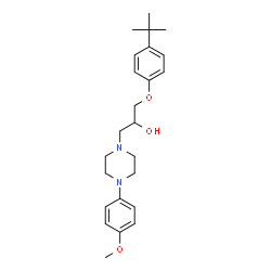 ChemSpider 2D Image | 1-[4-(4-Methoxyphenyl)-1-piperazinyl]-3-[4-(2-methyl-2-propanyl)phenoxy]-2-propanol | C24H34N2O3