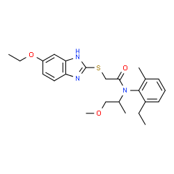 ChemSpider 2D Image | 2-[(6-Ethoxy-1H-benzimidazol-2-yl)sulfanyl]-N-(2-ethyl-6-methylphenyl)-N-(1-methoxy-2-propanyl)acetamide | C24H31N3O3S